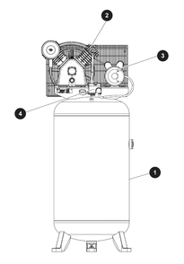 Tank Parts Diagram and Parts List for CE5003  Campbell Hausfeld Compressor